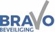 Logo met tekst "BRAVO BEVEILIGING" en een grijze vink in de letter "V".