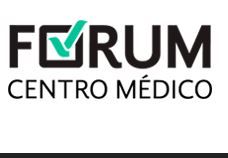 Logo de "Forum Centro Médico" con un símbolo de verificación en verde.