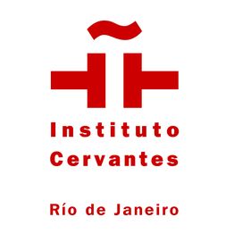 Logo do Instituto Cervantes do Rio de Janeiro com símbolos vermelhos e texto em vermelho.