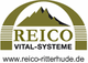 Logo von Reico Vital-Systeme mit Bergsilhouette und Website: www.reico-ritterhude.de.