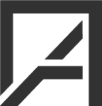 Schwarzes geometrisches Logo mit Pfeilmotiv, bestehend aus Linien und Ecken auf weißem Hintergrund.