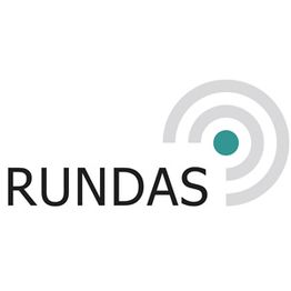 Logo mit „RUNDAS“ und einer stilisierten Zielscheibe im Hintergrund.
