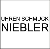 Text: "UHREN SCHMUCK NIEBLER" in schwarzer Schrift auf weißem Hintergrund.