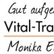 Logo mit Fuß in Hand, Text: "Gut aufgehoben. Vital-Trainerin Monika Elsässer".
