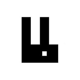 Imagem de coelho minimalista em preto, em um fundo branco.