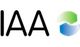 IAA-Logo mit abstraktem, grün-blauen Symbol rechts.