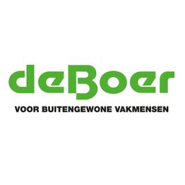 Groen logo van deBoer met de tekst "VOOR BUITENGEWOONE VAKMENSEN" in het zwart eronder.