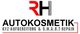 Logo mit "RH Autokosmetik" und Text "KFZ-Aufbereitung & S.M.A.R.T-Repair" in Schwarz und Rot.