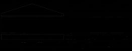 A sketch of a school building with a triangular roof and rectangular base.