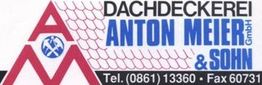 Logo der Dachdeckerei Anton Meier & Sohn GmbH mit Kontaktnummer: (0861) 13360.