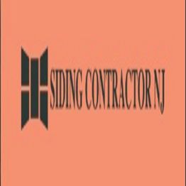 Logo reading "SIDING CONTRACTOR NJ" with black geometric design on an orange background.