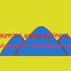 Text "Ken's Landscaping & Asphalt Maintenance" on blue hills with a yellow background.
