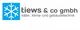 Logo von "tiews & co gmbh" mit Schneeflockensymbol und Text zu Kälte- und Klimatechnik.