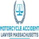 Logo with scales of justice and text: "Motorcycle Accident Lawyer Massachusetts".