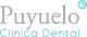 Logo de Puyuelo Clínica Dental en letras grises y azules con un pequeño icono de diente.