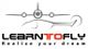 Logo med fly og teksten "Learn To Fly, Realize your dream".