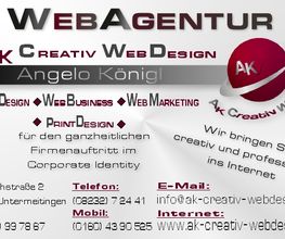 Visitenkarte von AK Creativ WebDesign