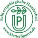 Grünes Logo mit dem Text „Echt erzgebirgische Handarbeit“ und „www.kletterfiguren.de“.
