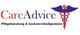 Logo von "CareAdvice" mit Caduceus-Symbol, dazu Text: Pflegeberatung & Sachverständigenbüro.