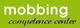 Grünes Logo mit weißem Text: "mobbing competence center" für Mobbing-Beratungsstelle.