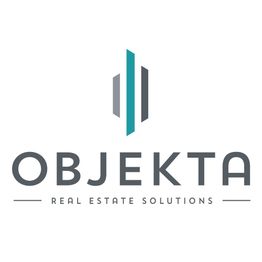 Logo mit dem Text "Objekta Real Estate Solutions" und einer stilisierten Gebäudeillustration.