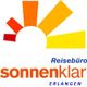 Logo des Reisebüros Sonnenklar Erlangen mit stilisierter Sonne in Gelb, Orange und Rot.