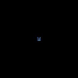 Nueve puntos azules en forma de cuadrado sobre fondo negro.