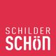 Rotes Quadrat mit weißem Text "Schilder Schön".