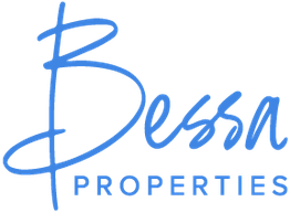 Blue "Bessa Properties" logo in cursive font on a transparent background.