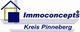 Logo von Immoconcepts Kreis Pinneberg mit stilisiertem Haus und blauen sowie gelben Akzenten.