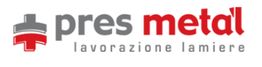Logo "Pres Metal" con simbolo rosso e grigio. Testo: "lavorazione lamiere".