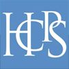 Logo with overlapping white letters "HCPS" on a blue background.