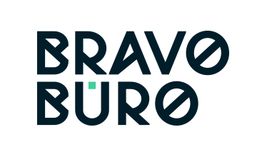 Textlogo: "BRAVO BÜRO" in stilisierter Schrift, mit grünem Akzent auf dem Ü.