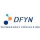 Logo of DFYN Technology Consulting with connected colorful circles.