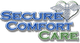 Logo with text "Secure Comfort Care" and a caduceus symbol.
