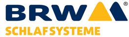 Textlogo: "BRW Schlafsysteme" in Blau und Gelb.