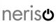 Schriftzug "neris" mit einem Power-Button als Buchstabe "O". Graue und schwarze Buchstaben.