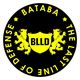 Schwarzes rundes Logo mit gelbem Schild, Löwen und Text: "BATABA, THE LAST LINE OF DEFENSE".