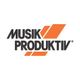 Logo mit Schriftzug "Musik Produktiv" in Schwarz und Orange auf weißem Hintergrund.
