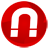 Roter Hintergrund mit einem Hufeisenmagnet.