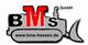 Das Bild zeigt das Logo von BMS GmbH mit einem Bulldozer und der Website www.bms-hessen.de.