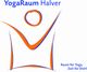 Logo mit Text "YogaRaum Halver", stilisierte Yogafigur, "Raum für Yoga, Zeit für Dich!".