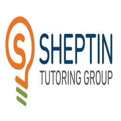 Sheptin Tutoring Group logo with orange lightbulb and green base accents.