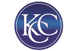 Circular logo with overlapping "KC" letters in white on a blue gradient background.