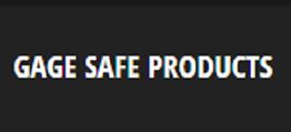 Text "GAGE SAFE PRODUCTS" in white on a black background.