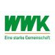 Logo von WWK in grün mit dem Slogan "Eine starke Gemeinschaft" darunter.