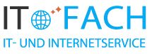 Logo von IT-Fach mit globusförmigem O; Text: IT- und Internetservice.