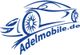 Blaues Logo von Adelmobile.de mit stilisiertem Auto in elegantem Design.