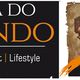 Schwarzes Logo "Casa do Mundo", Möbel, Kunst, Lifestyle. Bild eines Bisons mit orangem Pinselstrich.