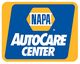 Logotipo de NAPA AutoCare Center en colores azul y amarillo.